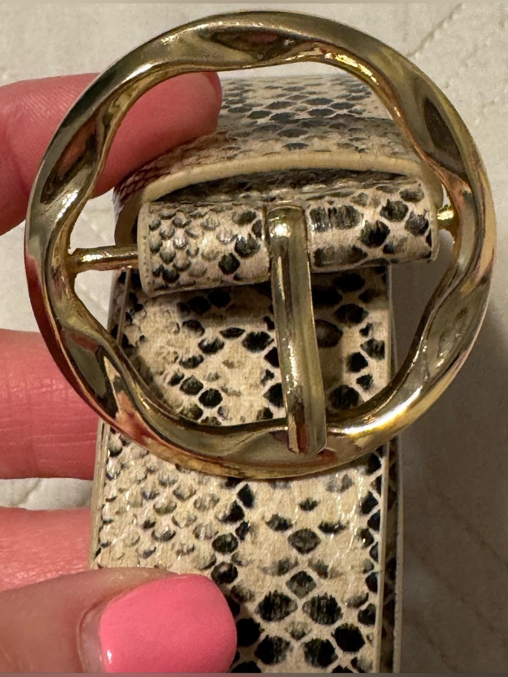 2 Fashion Belts-1 Cheetah print & 1 Snake print- Both with gold buckles